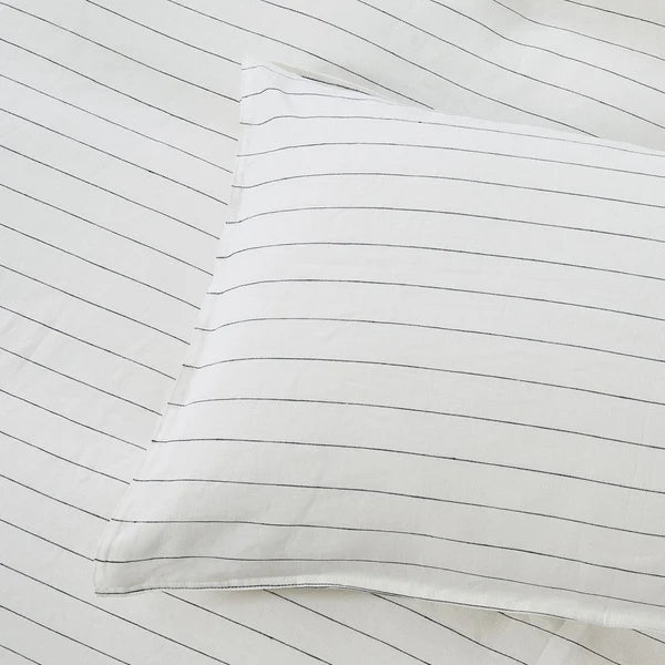 Linen Pinstripe Duvet Cover Set