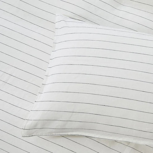 Linen Pinstripe Duvet Cover Set