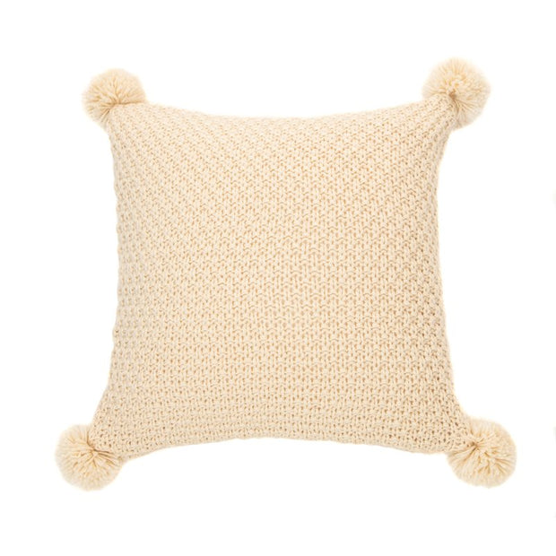 Cream knitted cushion sale